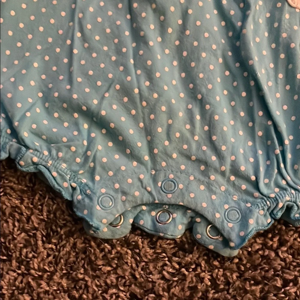 Carter's Blue Polka Dot Baby Girl Romper with Flower Design